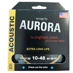 Struny do gitary akustycznej Aurora Premium Clearcoat 10-48 Light Bezbarwne