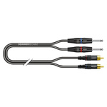 Kabel rozdzielający stereo jack 6,3mm na 2xRCA (cinch) 1m niesymetryczny Sommer SC-Onyx 1x0,25 mm² ONH0-0100-SW