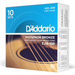 Struny do gitary akustycznej D'Addario EJ16-10P Light 10PACK 12-53