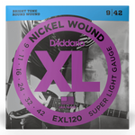 D'Addario EXL120  struny do gitary elektrycznej XL Nickel Wound Super Light Set 09-42