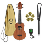 Zestaw ukulele sopranowe dla leworęcznych Ortega K2-MAH Keiki ABS Mahogany z akcesoriami