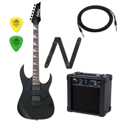 Zestaw gitara elektryczna Ibanez GRG121DX-BKF z combo gitarowym Peavey AUDITION 7W i akcesoriami