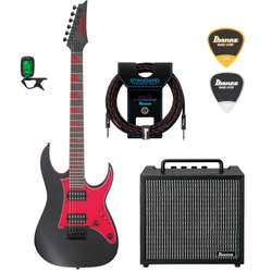 Zestaw gitarowy Ibanez GRG131DX-BKF gitara elektryczna superstrat z combo Ibanez IBZ10GV2 i akcesoria