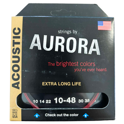 Czerwone Struny do gitary akustycznej Aurora Premium Red 10-48 Light Czerwone