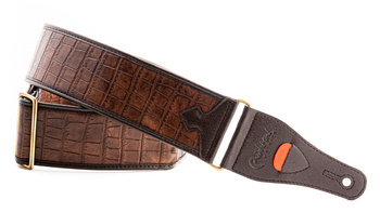 Pas do gitary brązowy RightOn Steady Series Talisman Alligator