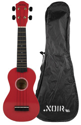Ukulele sopranowe czerwone z pokrowcem dla dzieci drewniane Noir NU1S Baton Rouge czerwone z pokrowcem