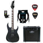 Zestaw gitarowy Ibanez GRG121DX-BKF gitara elektryczna superstrat z combo Peavey 12W i akcesoriami