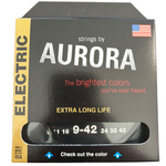 Czarne Struny do gitary elektrycznej Aurora Premium Black 9-42 Light Czarne