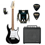 Zestaw gitarowy Ibanez GRX40-BKN GIO gitara elektryczna z combo Ibanez IBZ10GV2 z akcesoriami