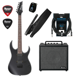 Zestaw gitara elektryczna Ibanez RG421EX-BKF z combo Ibanez IBZ10GV2 10W z akcesoriami