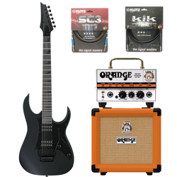 Zestaw gitara elektryczna Ibanez GRGR330EX-BKF Superstrat z kolumną Orange PPC-108 i wzmacniaczem Orange Micro Terror