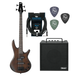 Zestaw gitara basowa Ibanez GSRM20B-WNF GIO Walnut Flat z combo Ibanez
