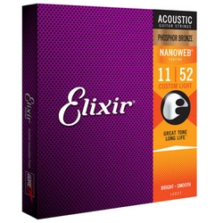 Elixir 16027 Nanoweb Phosphor Bronze 11-52 struny do gitary akustycznej