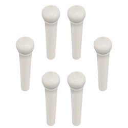 Zestaw kołków do mostka gitary akustycznej HOSCO F-0003 (WH) plastikowe piny