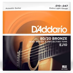 D'Addario EJ10 struny do gitary akustycznej Extra Light Set 10-47