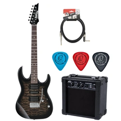 Zestaw gitara elektryczna Ibanez GRX70QA-TKS z combo gitarowym Peavey Audition 7W i akcesoriami 