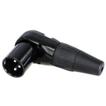 Złącze kablowe męskie kątowe XLR Rean RC3MR-BAG 3 PIN czarne ze srebrnymi stykami