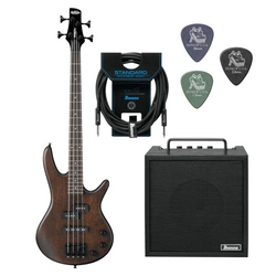 Zestaw gitara basowa Ibanez GSRM20B-WNF GIO Walnut Flat z combo Ibanez