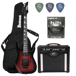 Zestaw gitara elektryczna Ibanez GRG320FA-TRB Superstrat z combo  Peavey RAGE 258 i akcesoriami