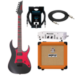 Zestaw gitara elektryczna Ibanez GRG131DX-BKF superstrat ze wzmacniaczem Mooer TUBE ENGINE i kolumną Orange PPC-108