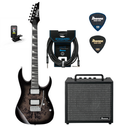 Zestaw gitarowy Ibanez GRG220PA1-BKB gitara elektryczna Superstrat z combo Ibanez IBZ10GV2 i akcesoriami