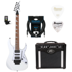 Zestaw gitara elektryczna Ibanez RG450DXB-WH biała z combo gitarowym Peavey RAGE 258
