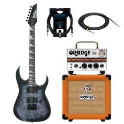 Zestaw gitara elektryczna Ibanez GRG121PAR-KBF superstrat ze wzmacniaczem i kolumną Orange