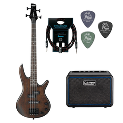Zestaw gitara basowa Ibanez GSRM20B-WNF GIO Walnut Flat z combo Laney