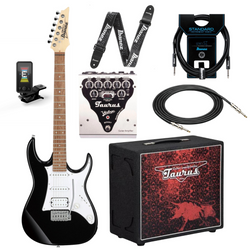 Zestaw gitara elektryczna Ibanez GRX40-BKN wzmacniacz i kolumna Taurus + akcesoria