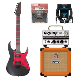 Zestaw gitara elektryczna Ibanez GRG131DX-BKF GRG superstrat ze wzmacniaczem i kolumną Orange