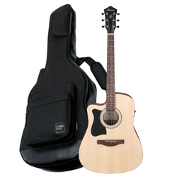 Zestaw gitara elektroakustyczna Ibanez V40LCE-OPN Lefty z dedykowanym pokrowcem Ibanez IAB540-BK