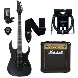 Zestaw gitara elektryczna Ibanez GRGR330EX-BKF z combo Marshall MG10G Gold + akcesoria