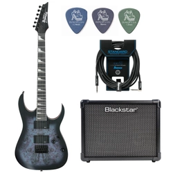 Zestaw gitara elektryczna Ibanez GRG121PAR-KBF superstrat z combo Blackstar ID:Core10 V4 Bluetooth 10W