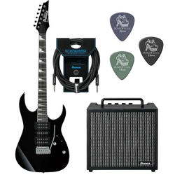 Zestaw Gitara elektryczna Ibanez GRG170DX-BKN z combo gitarowym Ibanez IBZ10GV2
