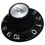 Gałka gitarowa HOSCO KS-260TI Witch Hat Tone (SV) calowa gałka do trzpieni z 24 wypustkami