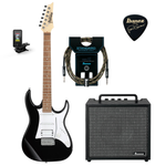 Zestaw gitarowy Ibanez GRX40-BKN GIO gitara elektryczna z combo Ibanez IBZ10GV2 z akcesoriami