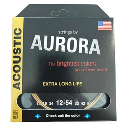 Struny do gitary akustycznej Aurora Premium Clearcoat 12-54 Medium Bezbarwne