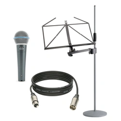 Zestaw wokalny Shure BETA58A ze statywem, pulpitem i kablem Klotz 5m