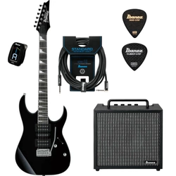 Zestaw gitarowy Ibanez GRG170DX-BKN gitara elektryczna superstrat z combo Ibanez IBZ10GV2 i akcesoriami Ibanez 