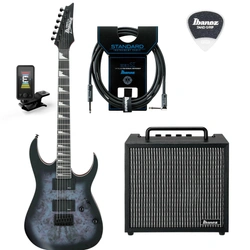 Zestaw gitarowy Ibanez GRG121PAR-KBF gitara elektryczna superstrat z combo Ibanez IBZ10GV2 i akcesoriami