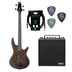 Zestaw gitara basowa Ibanez GSRM20B-WNF GIO Walnut Flat z combo Ibanez IBZ10BV2