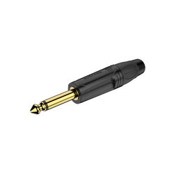 Wtyk Jack 6.3 mm mono czarny pozłacany Roxtone RJ2P-BG