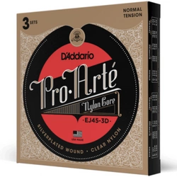 Struny do gitary klasycznej D'Addario EJ45-3D Normal Tension 3PACK 28-43