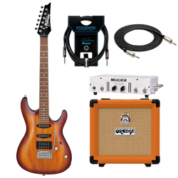 Zestaw gitara elektryczna Ibanez GSA60-BS z kolumną Orange PPC-108 i wzmacniaczem Mooer TUBE ENGINE