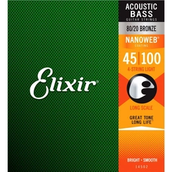 Elixir 14502 struny basowe-akustyczne 45-100 Acoustic Bass Light 