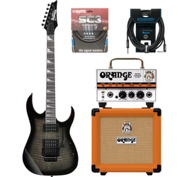 Zestaw gitara elektryczna Ibanez GRG320FA-TKS superstrat ze wzmacniaczem Orange Micro Terror i kolumną Orange PPC-108