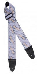 Pas do gitary Ortega OSN-65SKCO Charcoal Skull nylonowy grafitowy pas gitarowy