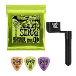 Zestaw Ernie Ball 2221 NC Hybrid Slinky struny do gitary elektrycznej 10-46 z kostkami i korbką
