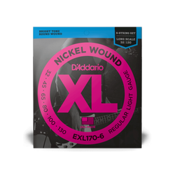 D'Addario EXL170-6 struny do gitary basowej Regular Light, 6-String, Long Scale Set 32-130