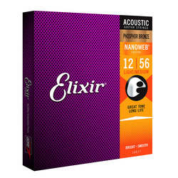 Elixir 16077 NanoWeb Phosphor Bronze 12-56 struny do gitary akustycznej